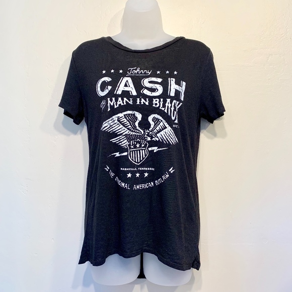 Zion Rootswear Tops - Zion Rootswear | Burnout Johnny Cash Band Tee
